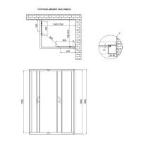 Душова кабіна Wawel SC120x80.SAT.LOW.FR прямокутна, для низьк. піддону, висота 185 см, скло Frost 5 мм, без піддону Lidz LIDZ фото 1