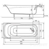 XWP356000N Ванна акрилова прямокутна SENSA 160x70 см, біла, без ніжок (1 сорт)