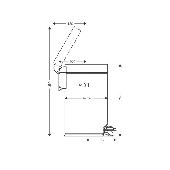 41775000 Відро для сміття, хром (1 сорт) HANSGROHE фото 1