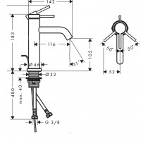 73310140 HG Tecturis S Змішувач для раковини з д/к, brushed bronze (1 сорт) HANSGROHE фото 1