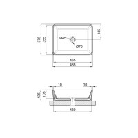 Раковина Tern накладна прямокутна без донного клапана 475х370х140 мм Matt Black Qtap QTAP фото 1