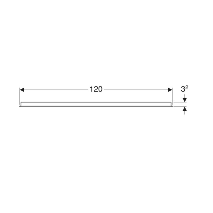 502.810.00.1 Option Basic Square Дзеркало -120см, підсвітка зверху по горизонталі (1 сорт) GEBERIT фото 2