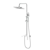 Душова система універсальна Gemini на три споживача (з виливом) QTGEM111CRW45687 Chrome/White Qtap QTAP