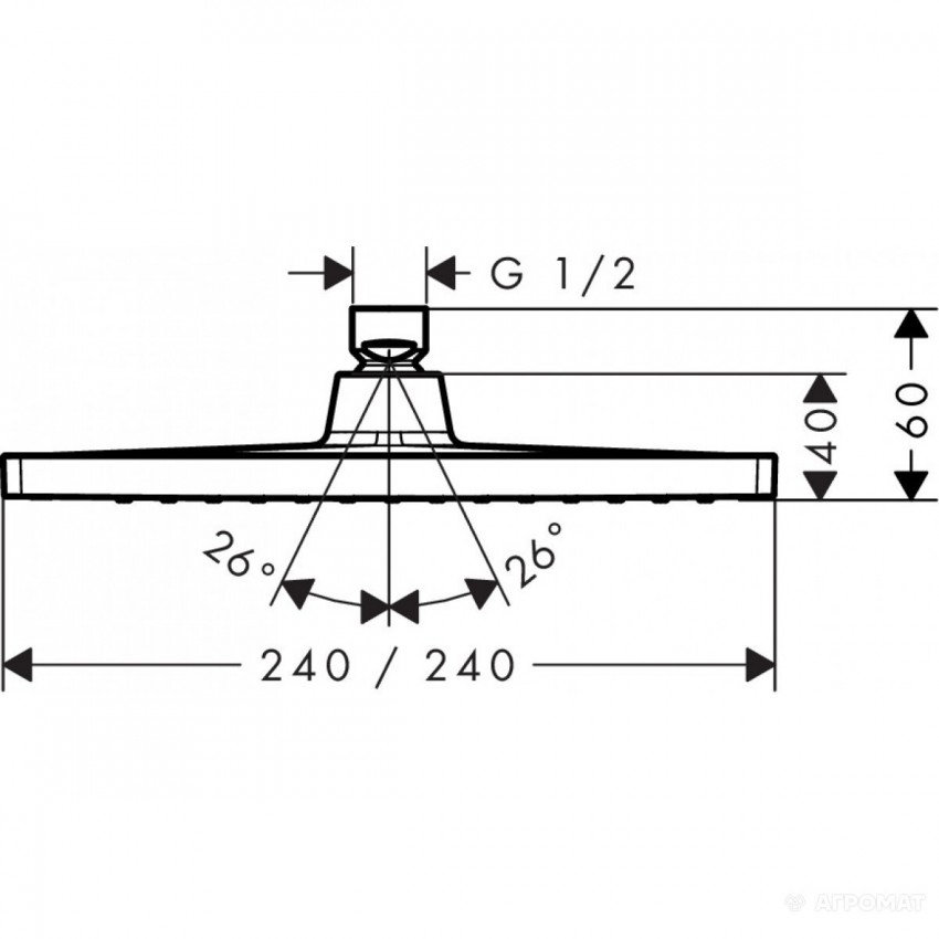 26723000 Crometta S 240 1jet Верхній душ (1 сорт) HANSGROHE