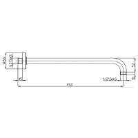 H19000H00094003 Кронштейн для душу, 350 мм., SATIN NICKEL (1 сорт) Bossini фото 1