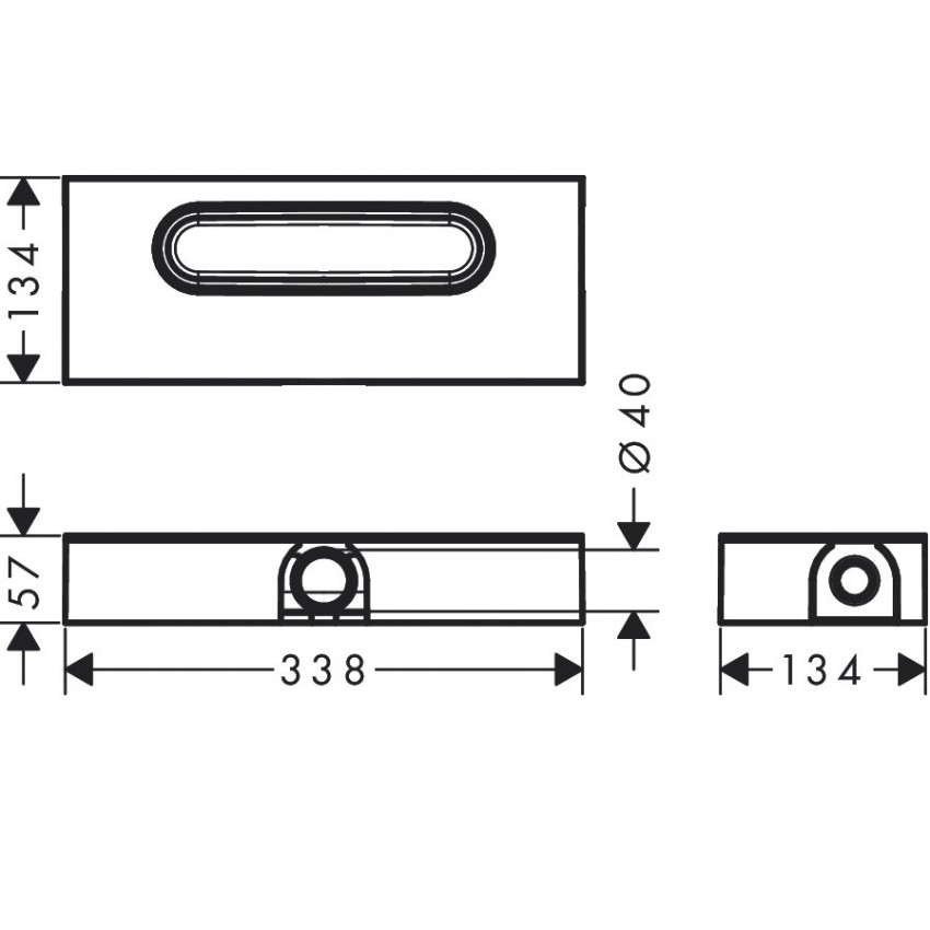 01000180 HG Внутрішня частина для каналів uBox universal d40 (1 сорт) HANSGROHE фото 1