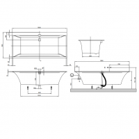 uBQ190SQE2DV-01 SQUARO EDGE 12 Ванна 190х90см, білий (1уп) (1 сорт) VILLEROY  BOCH