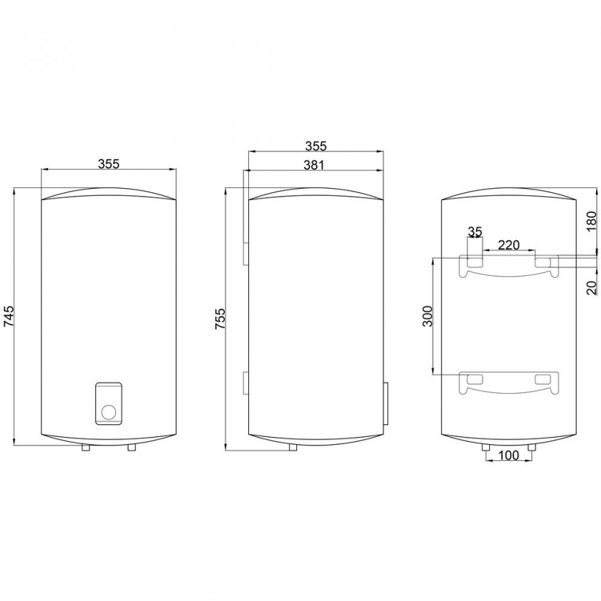 Водонагрівач електричний 50 л SLIM вертикальний, сухий ТЕН 2,0 кВт D50V20J(D)1-K Thermo Alliance Thermo Alliance фото 1