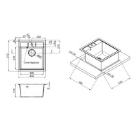 Мийка для кухні (GRA-09) 460х515/200 Lidz LIDZ фото 1