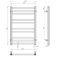 OV500800EBS OVALE Рушникосушарка електрична П10 500х800 з нержавійки, колір чорний матовий (1 сорт) DEVIT