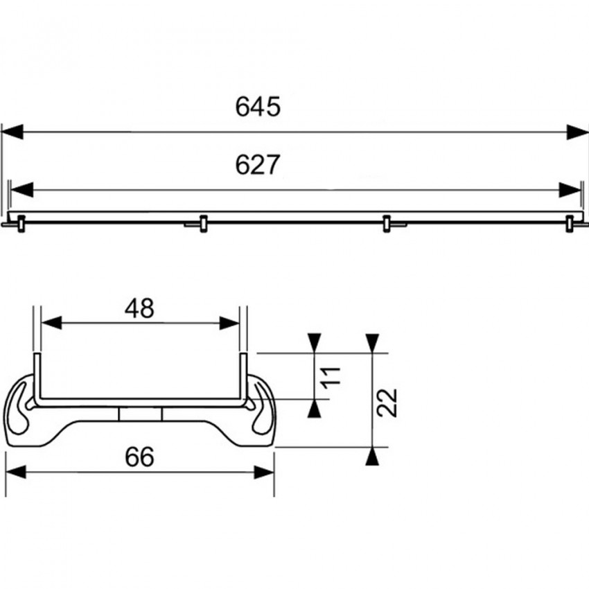 600770 Верх. част. д/плитки д/злив. каналу TECEdrainline 700 мм (1 сорт) TECE фото 3