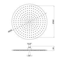 Лейка для верхнього душу Niagara 140 400 мм округла (51 10 103 40) Nickel Lidz LIDZ фото 1