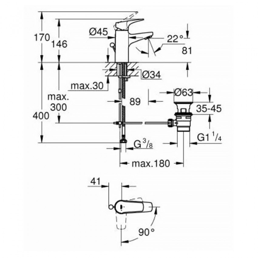 23769000 Start Flow Змішувач д/раковини (1 сорт) GROHE фото 1