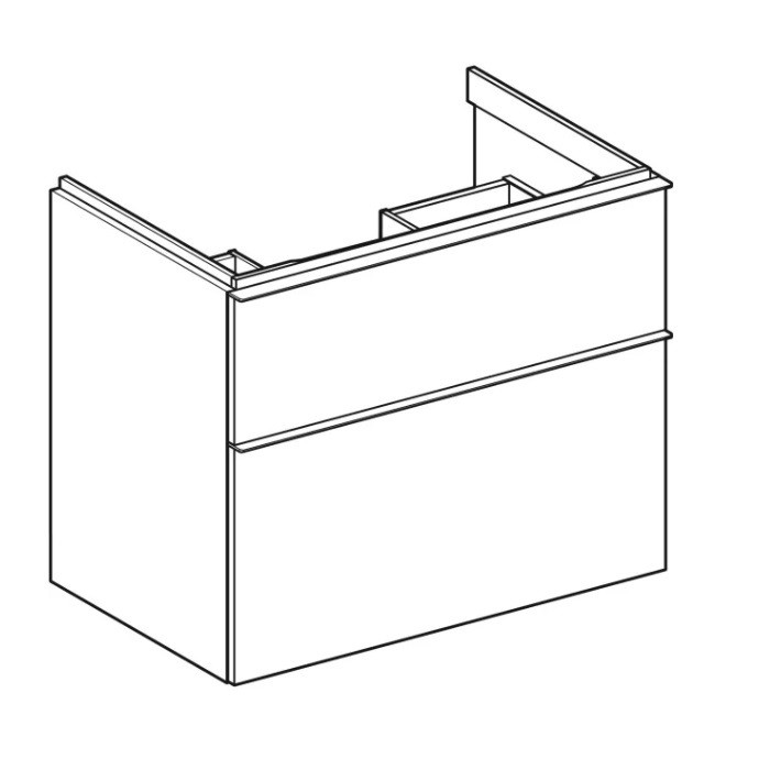 502.304.01.3 iCon Тумба під раковину 75 см, з 2-ма шухлядами, колір білий матовий (1 сорт) GEBERIT фото 1