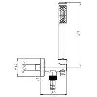 C12001C00094004 ZEN  Душовий набір, душовий комплект зі шлангом 1500мм, Satined Nickel (1 сорт) Bossini фото 2