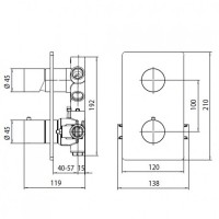 Z00002000094005 TEO LINE Зовнішня частина термостатичного змішувача, SATIN NICKEL (1 сорт) Bossini фото 2