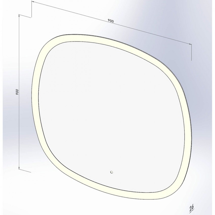 4409090 Ovale Дзеркало 900х900 з тачсенсором, LED підсвідкою та підігрівом (1 сорт) DEVIT фото 2