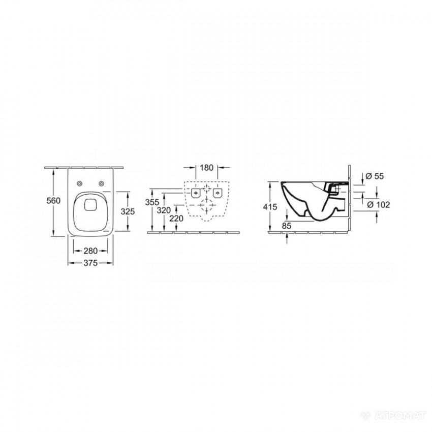 4611RS01 VENTICELLO унітаз підвісний + кришка SoftClose QuickRelease, білий (1 сорт) VILLEROY  BOCH