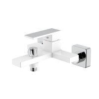 Змішувач для ванни Gemini (з душовим гарнітуром) QTGEM259CRW45683 Chrome/White Qtap