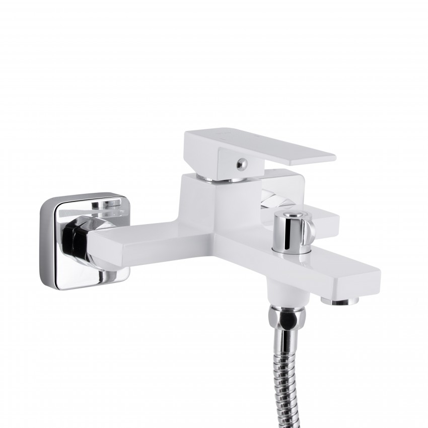 Змішувач для ванни Gemini (з душовим гарнітуром) QTGEM259CRW45683 Chrome/White Qtap QTAP фото 2