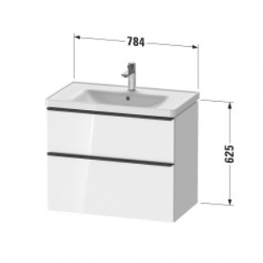 DE012101818 Тумба з умивальником D-Neo 800x790x480mm, білий матовий (1 сорт) DURAVIT фото 3