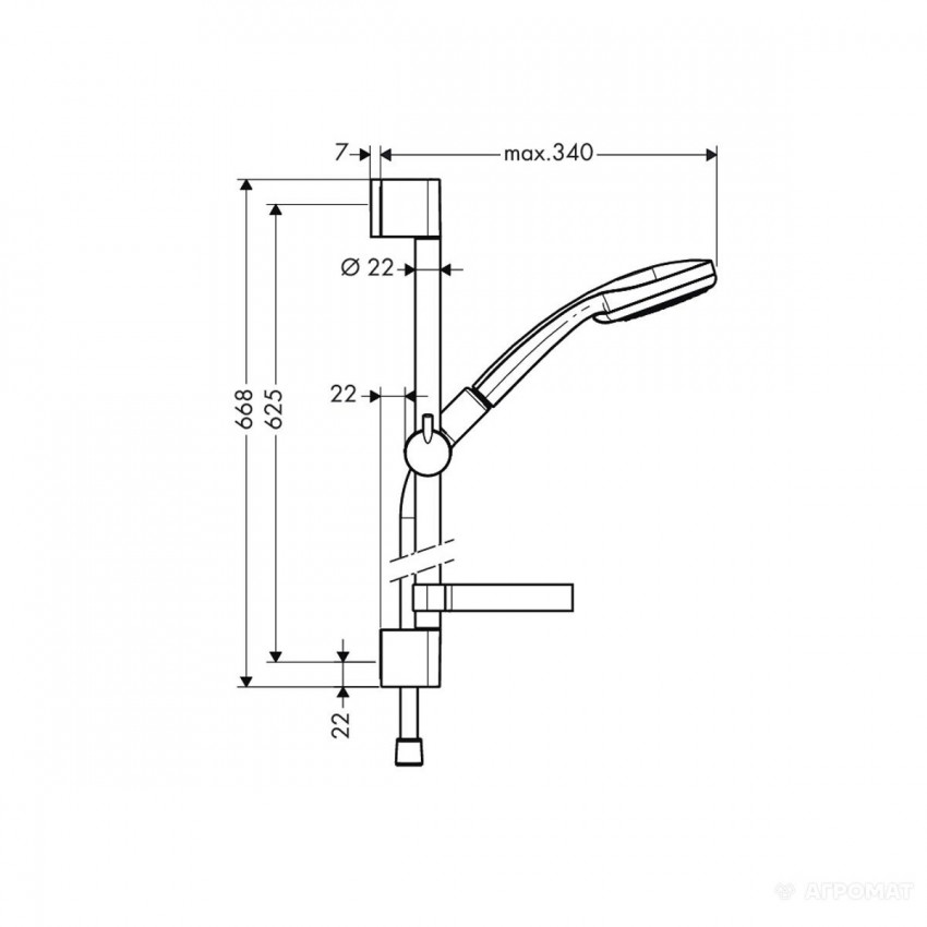 27772000 Croma 100Vario/Unica'C Душовий набір (1 сорт) HANSGROHE