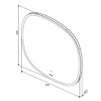 M8FMOX0551WGH38Universal дзеркало 55 см з контурною LED-підсвіткою, ІЧ-сенсором (1 сорт) AM.PM фото 1