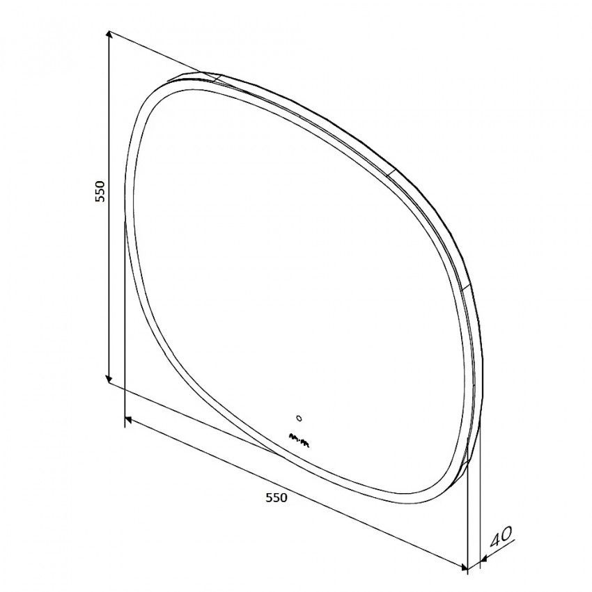 M8FMOX0551WGH38Universal дзеркало 55 см з контурною LED-підсвіткою, ІЧ-сенсором (1 сорт) AM.PM фото 1
