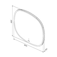 M8FMOX0801WGH38 Universal дзеркало 80 см з контурною LED-підсвіткою, ІЧ-сенсором (1 сорт) AM.PM фото 3