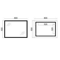Дзеркало Mideya Classic настінне прямокутне з LED-підсвічуванням Touch, з антизапотіванням, з годинником, димером, рег. яскравості 800х600 мм Qtap QTAP фото 1