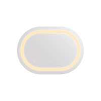 Дзеркало Gemini настінне овальне з LED-підсвічуванням Touch, з антизапотіванням, з димером, рег. темп. кольору (3000-6500K) 600х800 мм Reverse Qtap QTAP фото 4