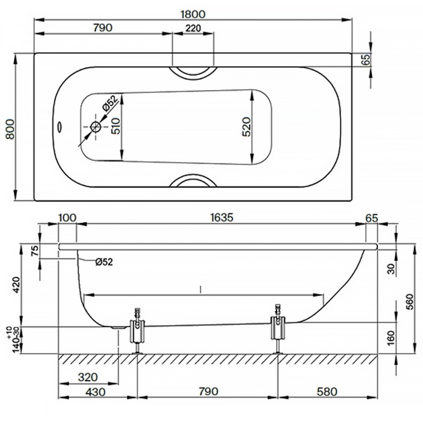 2950-000 BetteForm Ванна 180*80 із шумоізоляцією BetteAntinoise, білий (1 сорт) Bette фото 2