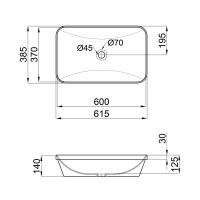 Раковина Scorpio врізна прямокутна з донним клапаном 610х380х150 мм White Qtap QTAP фото 1