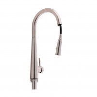 Змішувач для кухні Evicka з висувним виливом QTEVI91103UN Brushed Nickel PVD Qtap QTAP фото 2