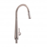 Змішувач для кухні Evicka з висувним виливом QTEVI91103UN Brushed Nickel PVD Qtap