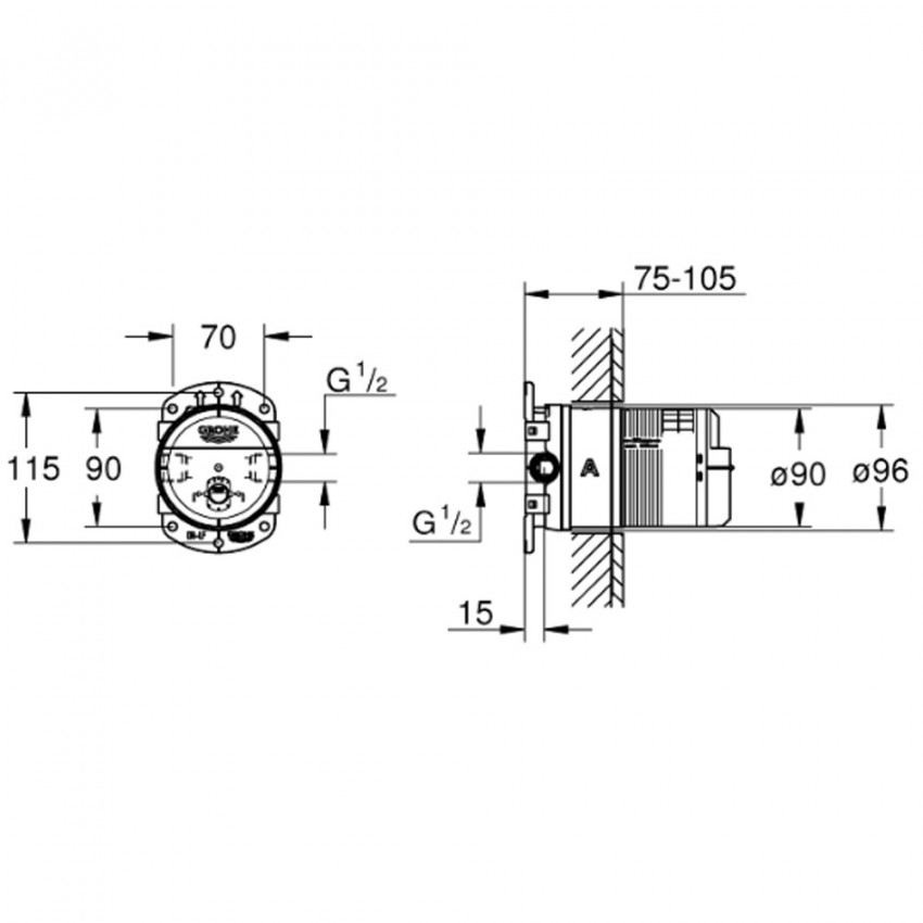 26483000 Rainshower внутрішня частина для верхнього душу (1 сорт) GROHE фото 2