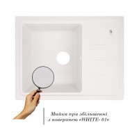 Мийка для кухні (WHI-01) 620x435/200 Lidz LIDZ фото 2