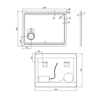 Дзеркало Aquarius настінне прямокутне з LED-підсвічуванням, лінза, 1000х800 мм Qtap QTAP фото 1