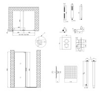 Готове рішення Qtap 14: Стіна Walk-In GLIDE, 120x190 + Душ. набір прихованого монтажу з термостатом QTAP фото 1