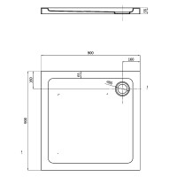 FTR2123 COMFORT Піддон душовий, квадрат., 90х90, з сифоном (1 сорт) DEVIT фото 1