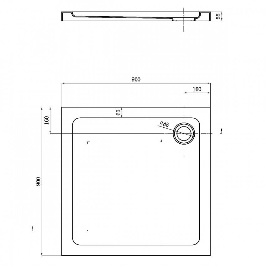 FTR2123 COMFORT Піддон душовий, квадрат., 90х90, з сифоном (1 сорт) DEVIT фото 1