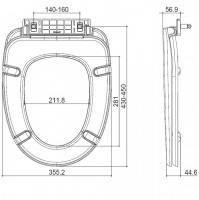 3013146/3013133/8190016 SMART/SHEFFIELD/ANTIQUE Кришка д/компакту 3010146, soft-close, з метал. кріпл (1 сорт)