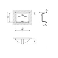 Раковина Stork врізна прямокутна без донного клапана 530x370x200 мм White Qtap QTAP фото 4