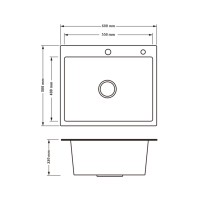 Мийка для кухні інтегрована Handmade H6050B (LDH6050BPVD43621) Brushed Black PVD 3,0/1,0 мм Lidz LIDZ фото 1