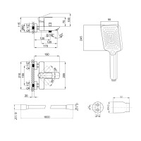 Комплект Qtap Lipno: Змішувач для ванни QTNH3023101DCB + душовий комплект (QT054BL43074+QTRUC125BLM45780+QT829910842854OB) QTAP фото 1