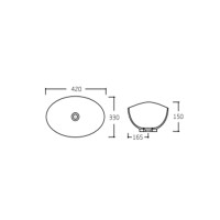 Раковина Dove накладна овальна з донним клапаном 420x330x150 мм White Qtap QTAP фото 1