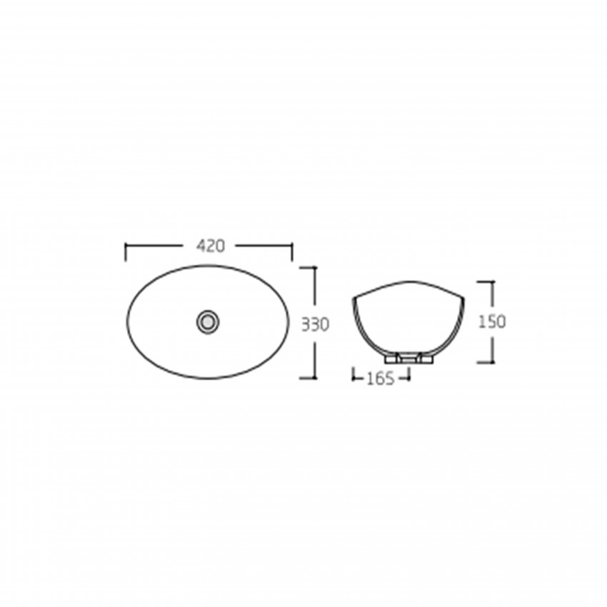 Раковина Dove накладна овальна з донним клапаном 420x330x150 мм White Qtap QTAP фото 1