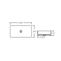 Qtap Tern раковина накладна прямокутна без донного клапана 600x400x110mm WHITE QTAP фото 1