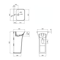 Раковина Crow підлогова моноблок без донного клапана 450x435x835 мм White Qtap QTAP фото 1