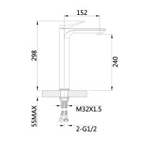 Змішувач для раковини Presto високий QTPRE269GRP45582 Graphite Qtap QTAP фото 1